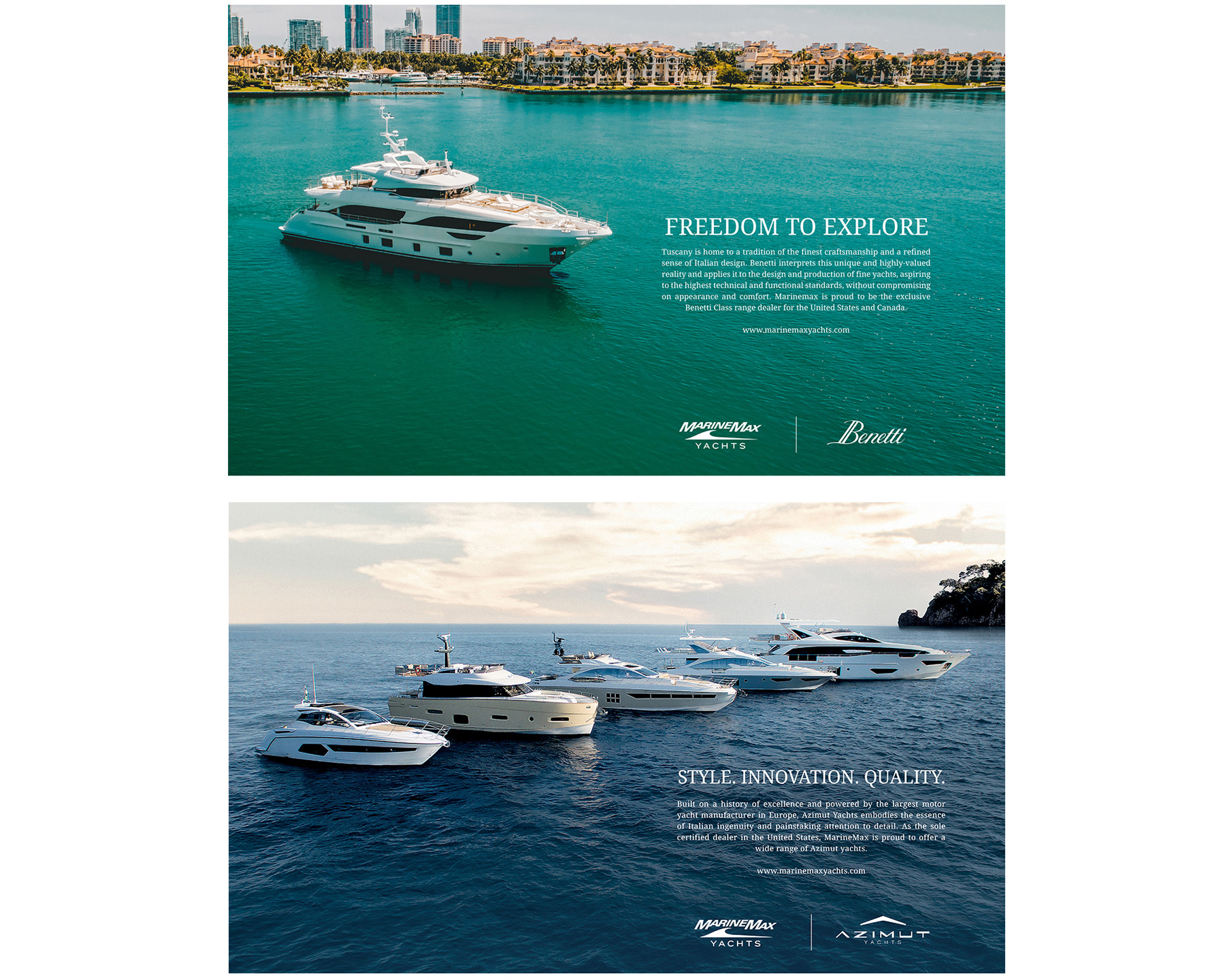 MarineMax Yachts 2 page spreads